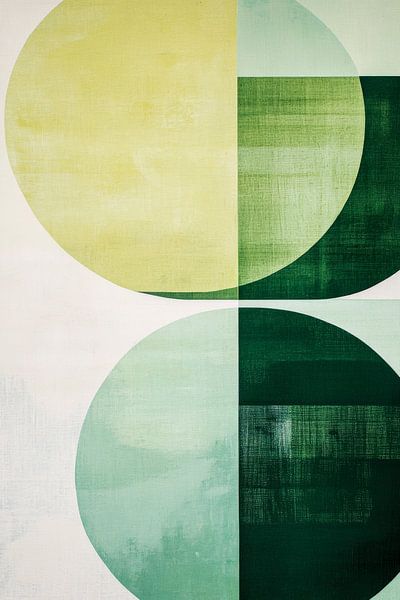 Abstract harmony in soft shades of green by Poster Art Shop