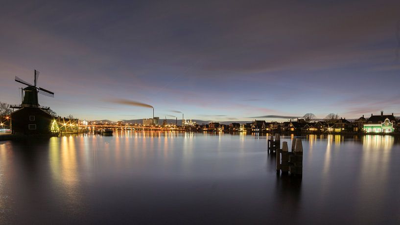 Zaanse-Rampe in der Nacht von Arno van der Poel