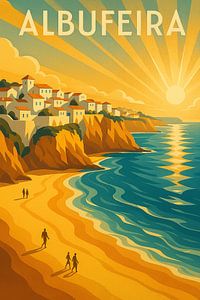 Albufeira Goldene Küste Reiseposter