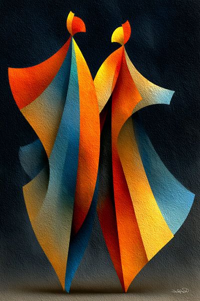 femmes abstraites qui dansent par Gelissen Artworks