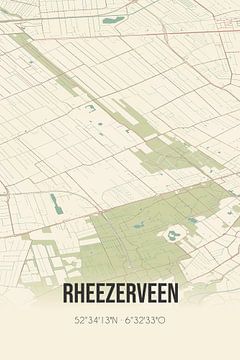 Alte Landkarte von Rheezerveen (Overijssel) von Rezona