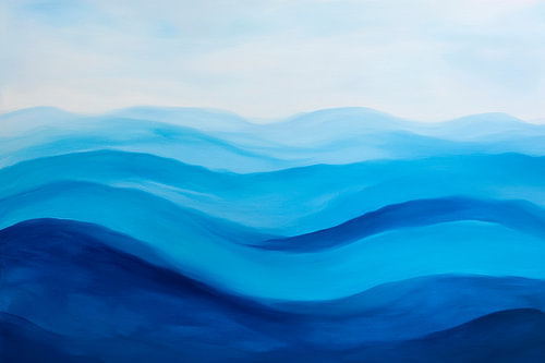 Blaue Wellenlandschaft – Abstrakt und Ruhig