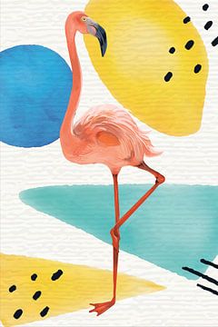 Watercolor Flamingo Art van Melissa vd Bosch