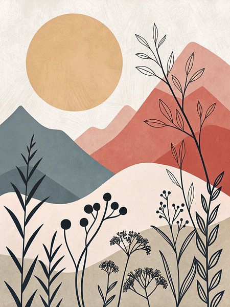 Serene Pastel Hills by Artistic