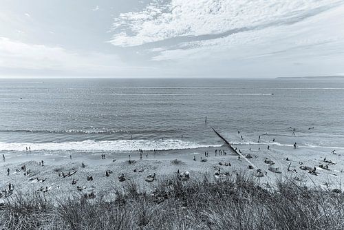 Bournemouth strand in Engeland - monochroom