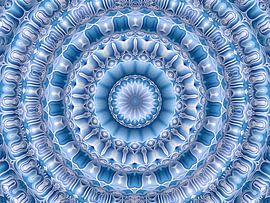 Royal Blue (Retro 3D Mandala in Blue) by Caroline Lichthart