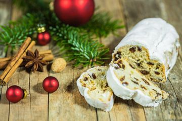 Baked Christmas stollen cake with pieces by Alex Winter