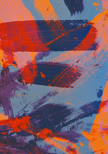 Compositie in oranje en blauw