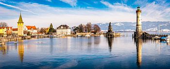 Panorama harbour Lindau on Lake Constance