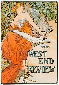 De West End Review (circa 1897) door Alphonse Mucha van Peter Balan