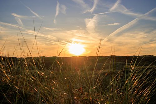 Coucher de soleil avec un ciel artistique