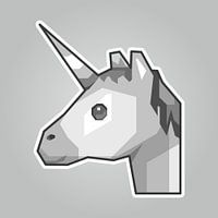 Licorne Cartoon Gris