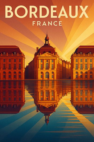 Bordeaux Frankrijk Vintage Reisposter Muurprint van Travel Shop