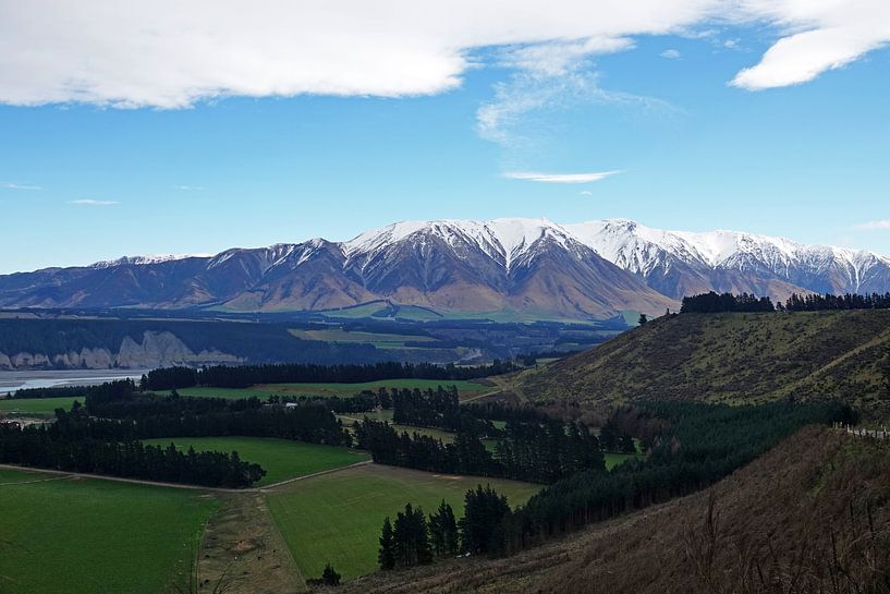 Landschap van Rakaia gorge op het zuidereiland van Nieuw Zeeland. van Aagje de Jong