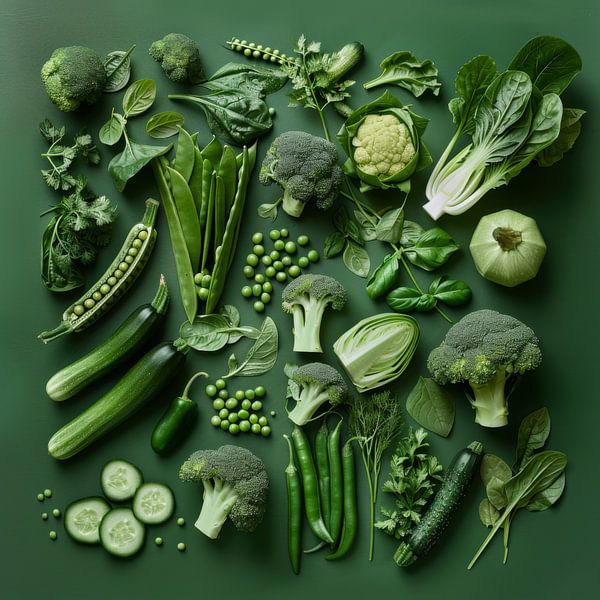 Grüne Gemüse Vielfalt von Poster Art Shop