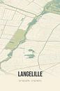 Vintage landkaart van Langelille (Fryslan) van Stad & Wand thumbnail