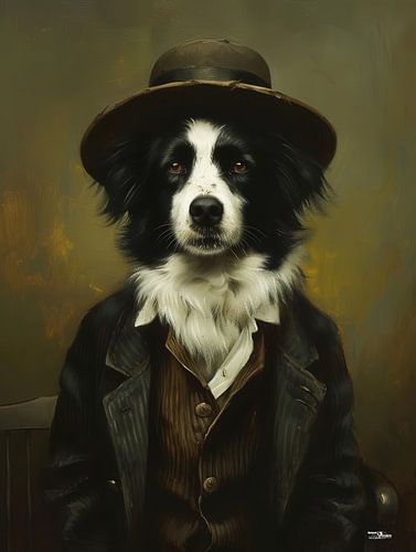 hond in victoriaanse kleding