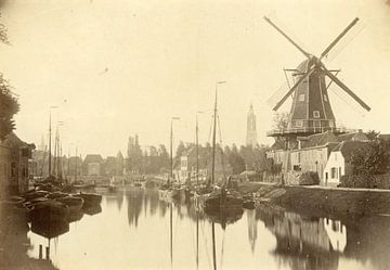 De Eem met (olie) molen "De Rijzende Zon" aan de Kleine Koppel (1864).