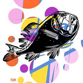 Bunter Fisch Der schwarze Tiefseefisch von Studio Heyki