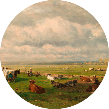 Weidelandschap met vee, Willem Roelofs (I)