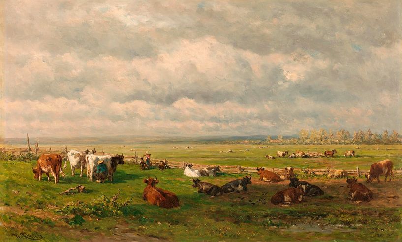 Weidelandschap met vee, Willem Roelofs (I) van Meesterlijcke Meesters