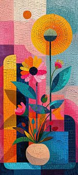 Buntes Stillleben | Mosaikblüte von Kunst Laune