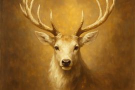 Stattliche Hirsche in goldenem Glanz von Imperial Art House