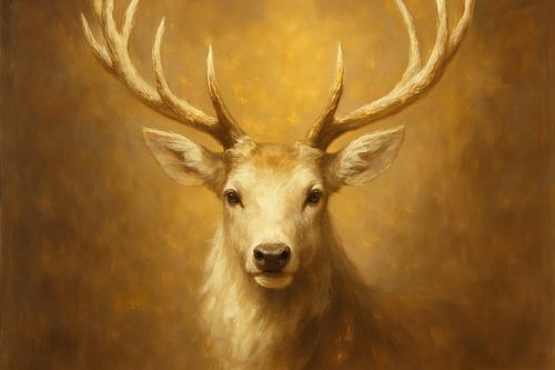 Statig hert in gouden gloed