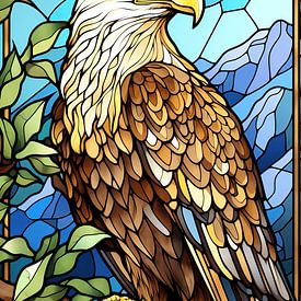 Eagle (glas in lood) van Harry Herman
