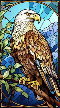 Eagle (glas in lood) van Harry Herman