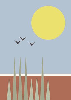 Terres cultivées avec de l'herbe par une journée ensoleillée