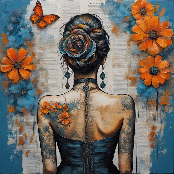 Butterflies and flowers No. 28.85 by Eye catching paintings