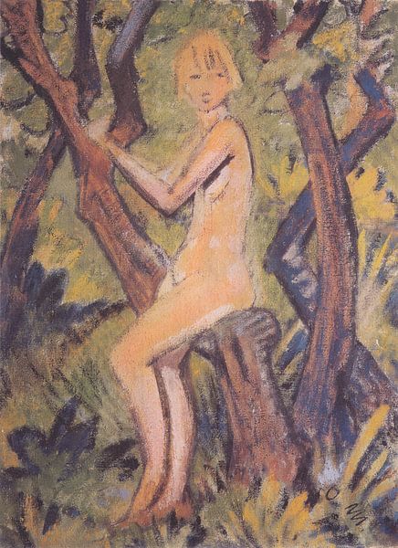 Naked girl on a tree, Otto Mueller - ca1922 by Atelier Liesjes