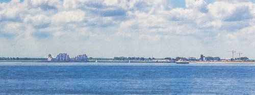 Uitzicht op Breskens (panorama, schilderij)