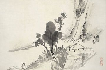 Hine Taizan - Motif tiré de "Album de quinze tableaux à l'encre de Chine&quot ; sur Peter Balan