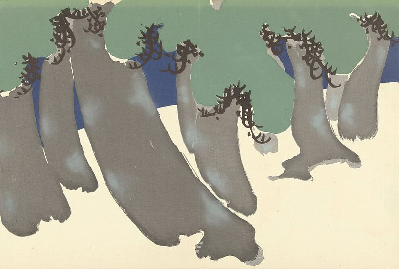 Tannenbäume von Kamisaka Sekka, 1909 von Gave Meesters
