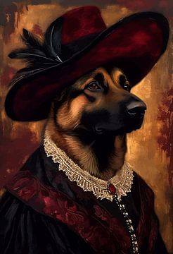 Berger allemand en robe victorienne