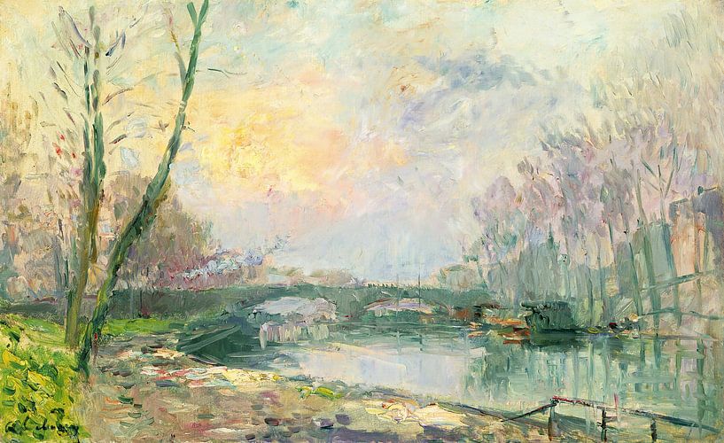 Albert Charles Lebourg,View of the Seine Paris by finemasterpiece