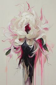 Abstract Flower with Dripping Paint in Modern Style by Art & Soul Creations