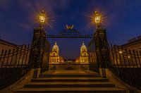 Greenwich, London  in het blauwe uur