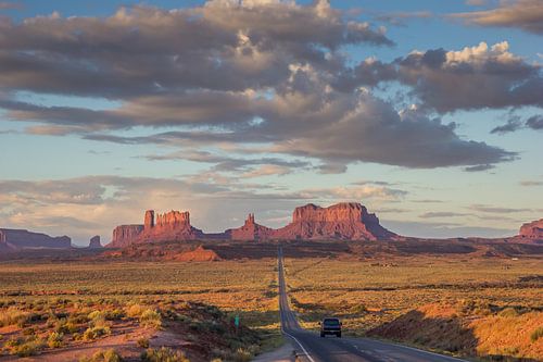 Road through the landscape of Monument Valley in Arizona, United States of America