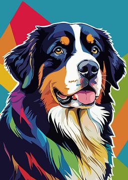 Bernese Mountain Dog Pop Art Style by MIROKKU