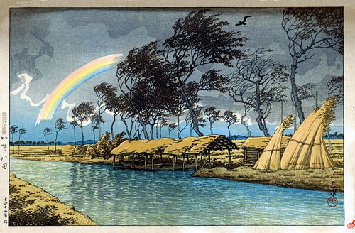 Rainbow landscape in Japan