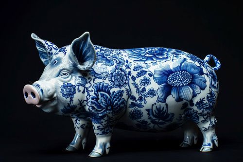 Delfter Schwein blau von Richard Rijsdijk
