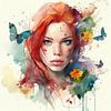 Rotes Haar Schmetterling Licht von Chromatic Fusion Studio