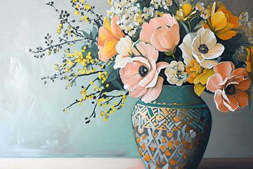 Bloemenpracht | Modern Floral Art by Blikvanger Schilderijen