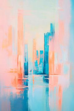 Futuristisch stadslandschap in pastel