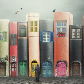 book houses in book village by Bert Hooijer