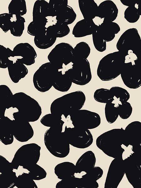 Black Flower Pattern by Bohomadic Studio