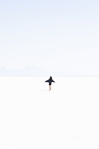Insta-Foto auf den Bonneville Salt Flats aufnehmen